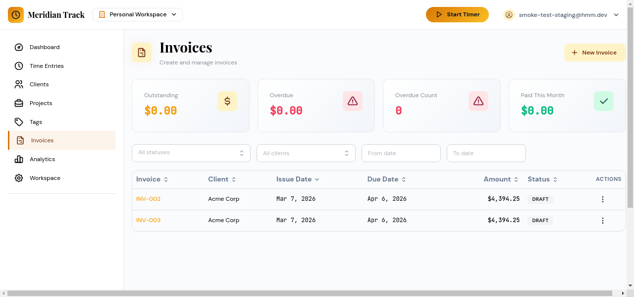 Invoice wizard step 1