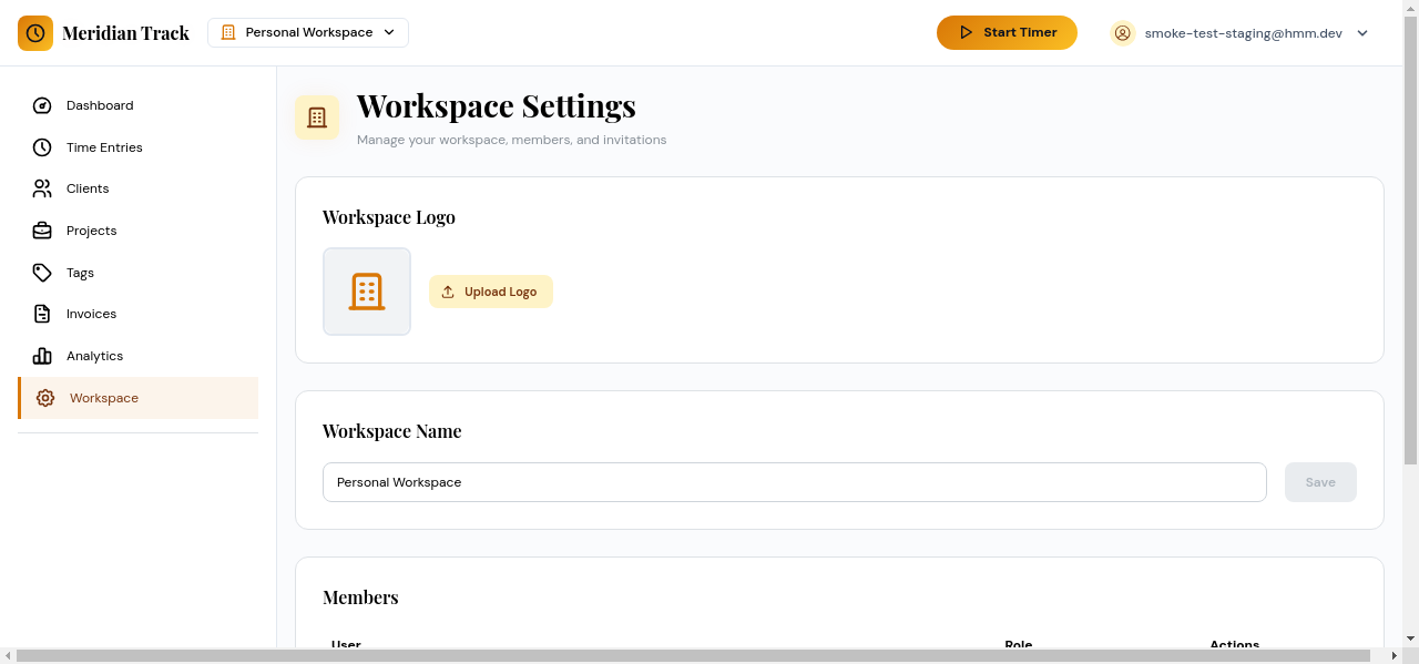 Workspace invitations